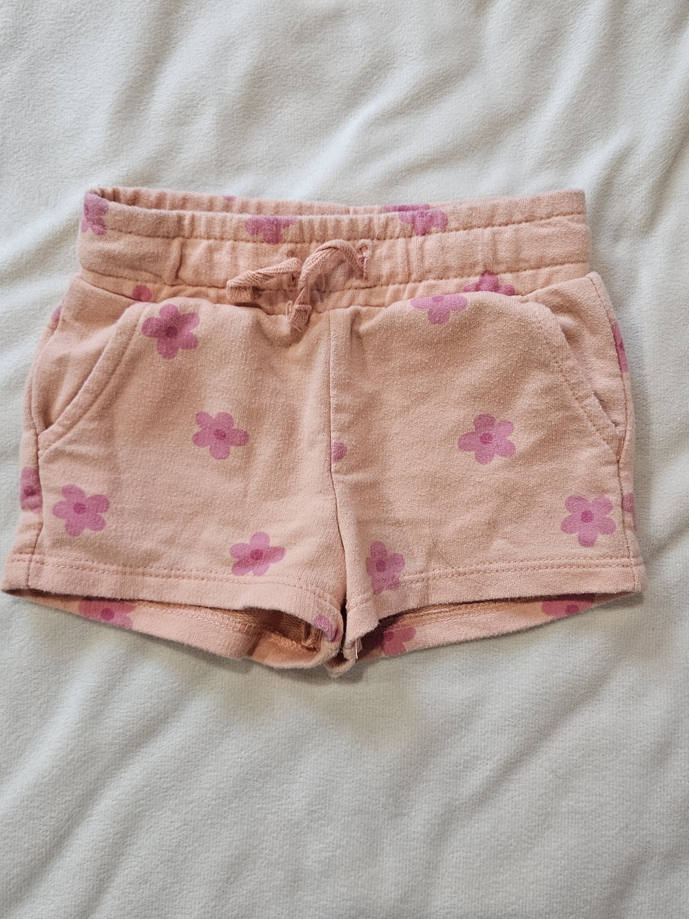 Cat & Jack Peach Shorts with Pink Floral Print - 12 Months